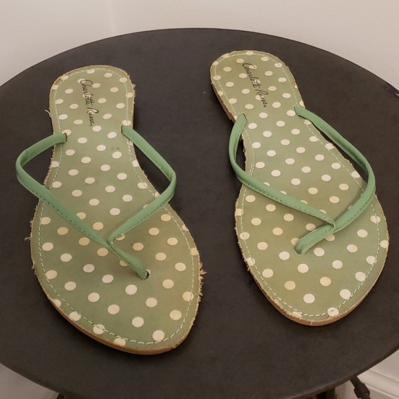Charlotte Russe Polka Dot Flip Flop, 10 - Picture 1 of 5